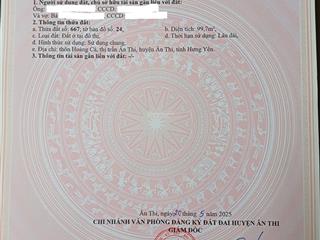 Bán đất sổ đỏ chính chủ tại thị trấn ân thi, tỉnh hưng yên