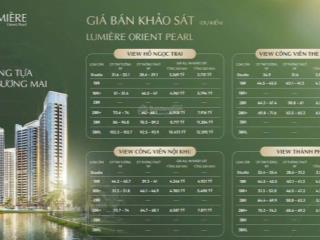 Quỹ căn hộ view hồ ck ngay 14% gtch giá chỉ 90tr/m² tại tòa the palma  lumière orient pearl