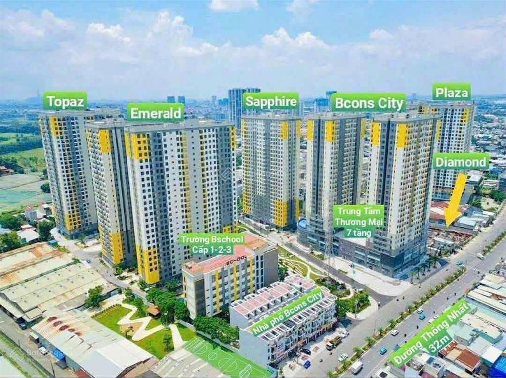 Bcons plaza ( bcons city ) căn góc 54m2 2pn giá 2,43tỷ bao thuế phí . sổ sẵn công chứng ngay