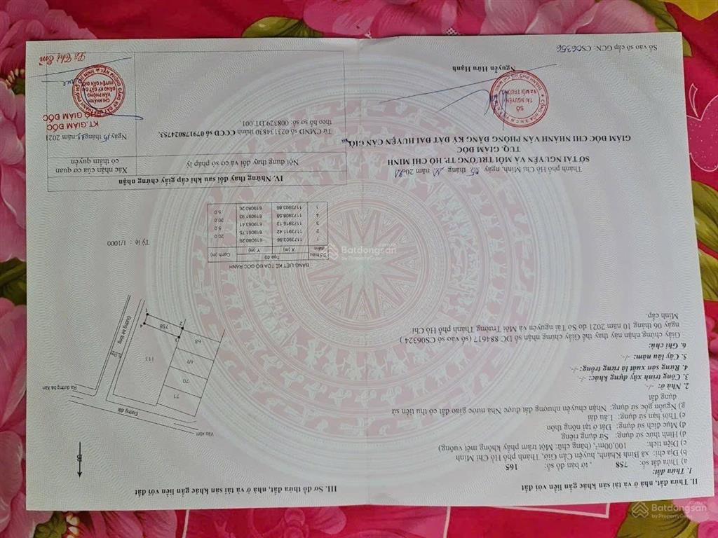 Bán đất 100m2 tại đường bà xán, bình khánh, cần giờ, giá 1,8 tỷ hàng hot