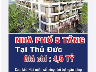 Bán nhà 5 tầng (1 trệt + 1 lửng + 2 lầu + 1tum) 4,5 tỷ tại ngô chí quốc, tam bình, thủ đức, hcm