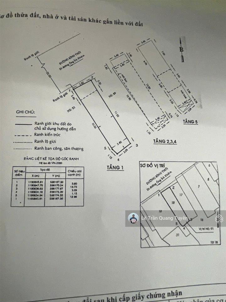 Bán nhà mặt tiền kinh doanh đường bình thới, quận 11, 1 trệt 4 lầu 49,7m² giá 16,8 tỷ thương lượng