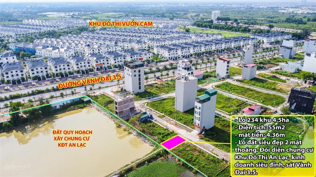 Bán lô 55m2 2 mặt thoáng sát kđt an lạc đường 11m cách vài bước chân đường vành đai 3.5