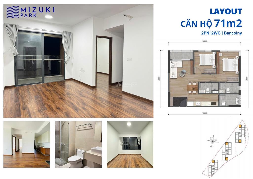 Bán căn góc 71m2 mp678 | 2pn 2wc bc | giá chỉ 4,6 tỷ đang có hđ thuê