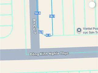 Bán lô đất 2 mặt tiền đường đông kinh nghĩa thục và đường an cư 7, an hải, tp đà nẵng  207 m2