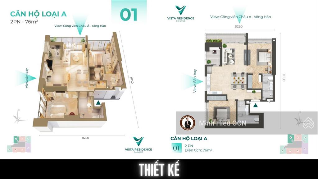 Sở hữu căn hộ 3 phòng ngủ tầng cao ngay trung tâm hải châu  vista residence