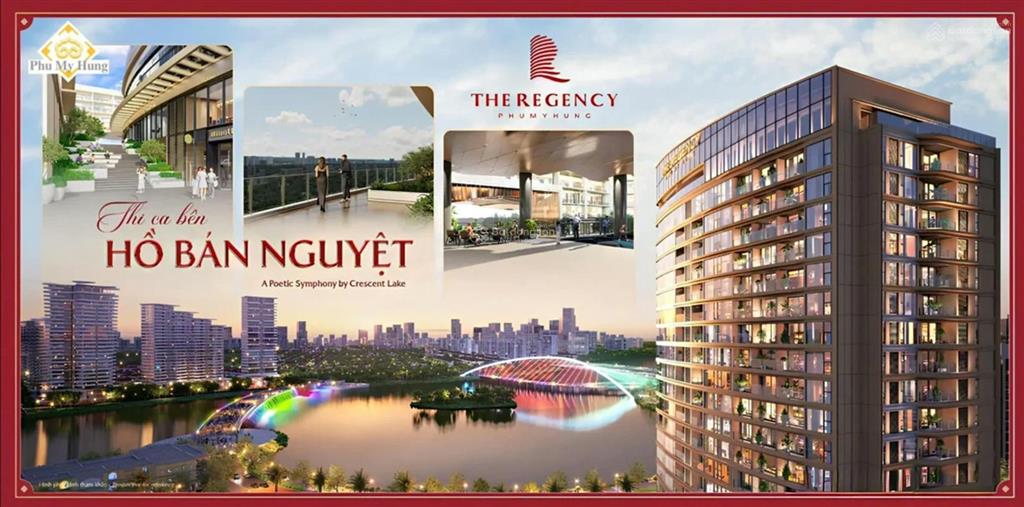 The regency  căn hộ tại hồ bán nguyệt  134 m2  3 phòng ngủ. tt theo tiến độ chủ đầu tư