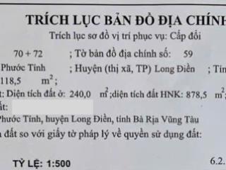 Bán đất 240m2 phước tỉnh, long điền, bà rịa vũng tàu