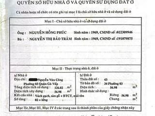 Nhà 1 triệt 1 lầu 1 lửng, p.3, quận gò vấp (nhà ngay sân bay tân sơn nhất), giá 9ty gặp chủ tl.