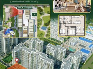 Căn góc 2pn 74m² lumière boulevard masteri quận 9, view nội khu, giá chỉ 4,364 tỷ bao phí
