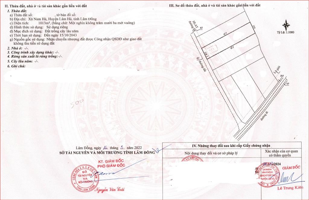 Cần bán mảnh vườn siêu hot hit nam hà lâm đồng 1.013m²