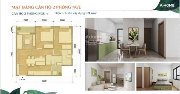 1tỷ390 căn hộ 2pn tại k home city bình dương, thanh toán trước 20%
