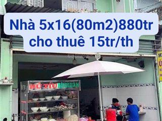 Bán nhà (5x16)80m2 gần bệnh viện, ngay chợ bình chánh đang cho thuê 15tr giá 880tr