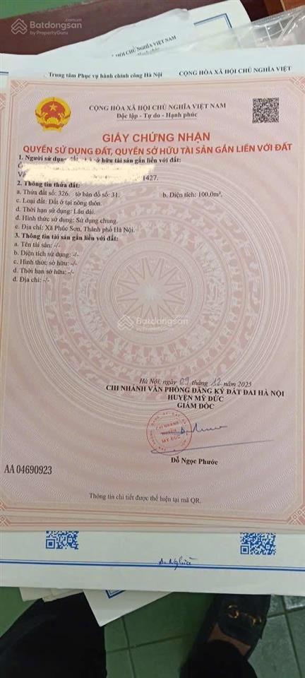 100 m đất kinh doanh buôn bán tốt tại bột xuyên mỹ đức hà nội