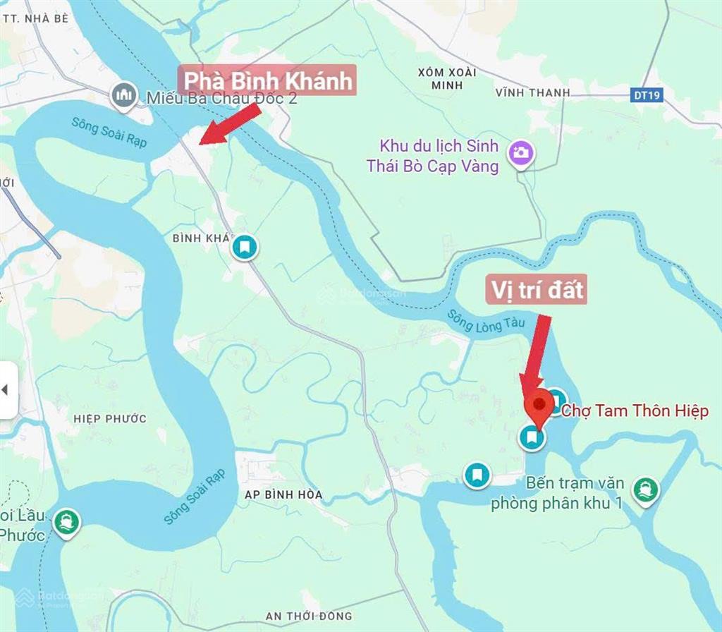 Bán đất lô góc xã tam thôn hiệp, cần giờ, đối diện công viên, 500m2