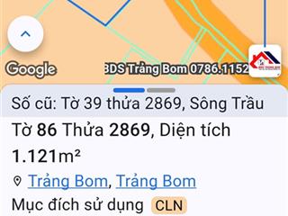 1121m2 cực đẹp đường lớn,gần đường trảng bom thanh binh,đường 6m 2 xe otot