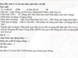 Bán nhanh đất 2 thửa liền kề gần 660m² tại xã tân sơn, tp pleiku  giá tốt