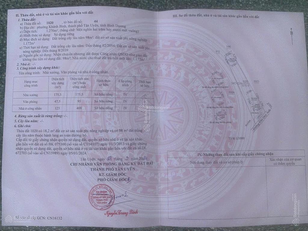 Cần bán nhà xưởng đầy có chứng nhận tài sản trên đất, có giấy chứng nhận pccc, pháp lý đầy đủ