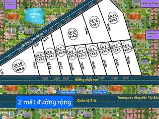 Bán đất tại quốc lộ 21a, đồng tâm, lạc thủy, kinh doanh, vỉa hè to, dt từ 180m2, hỗ trợ bank 400tr