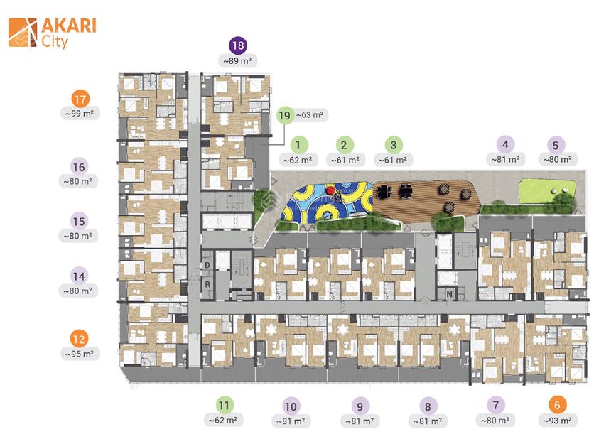 Chính chủ bán căn hộ akari city 92.5m², căn góc 3pn, tầng cao, giá 6,2 tỷ tl