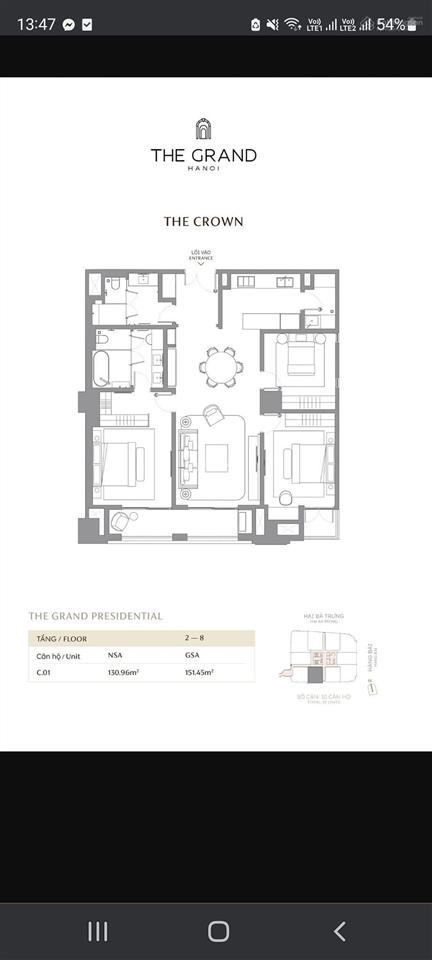 Duy nhất việt nam căn hộ cao cấp the grand p hàng bài 98 tỷ 158 m2 đạt chuẩn 6 sao