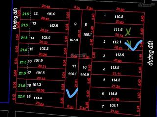 Có 2 lô diện tích 115m và 112m.