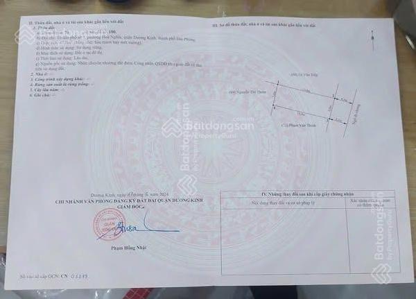 Cần bán 67m2 ngang 5m ngõ ô tô tránh nhau. gần vinhomes dương kinh, giá chỉ 1.x tỷ