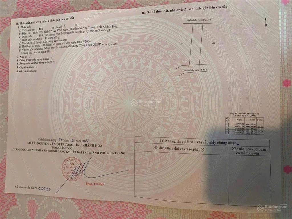 Không có lô thứ 2! đất có sổ  giá bằng đất giấy tay! hcc/ bán đất 2 mặt tiền hẻm vũ ngọc nhạ