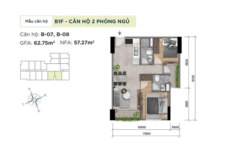 Căn hộ ven sông  thanh toán 580tr nhận nhà  khải hoàn prime
