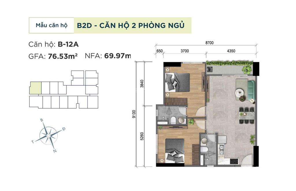 Căn hộ ven sông  thanh toán 580tr nhận nhà  khải hoàn prime