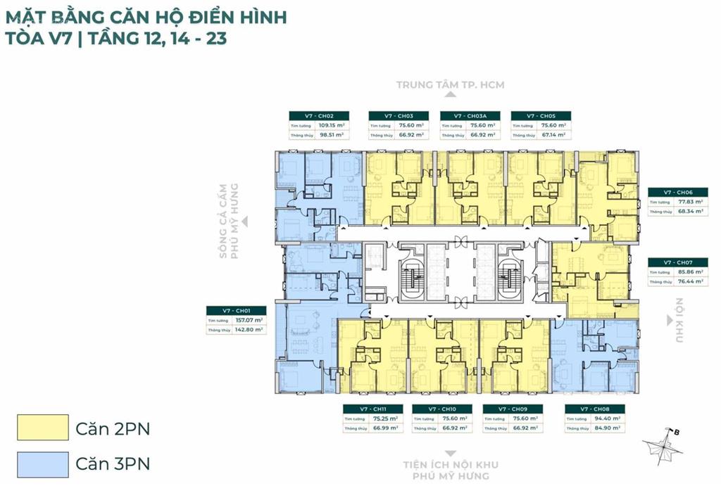 Bán gấp căn hộ đẹp sunshine sky city, 6,2 tỷ, 84m2, 2pn, 2wc, nhiều tiện ích tại quận 7, hcm