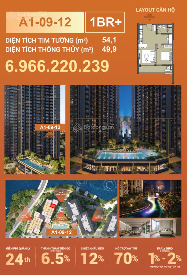 Căn hộ masteri park palace 2pn 1wc view nội khu hồ bơi. thanh toán từ 2.2tỷ  54m2 nhận nhà ở ngay