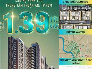 The emerald garden view căn hộ trung tâm thuận an chỉ 1,39 tỷ, 0.5%/tháng trong 30 tháng
