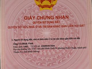 Bán đất nền chính chủ 125m2 tại bình chuẩn, thuận an , bình dương