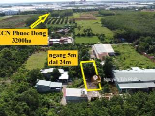 Đất thổ cư ngay kcn phước đông 3200ha. 124m2 chỉ 4xx tr