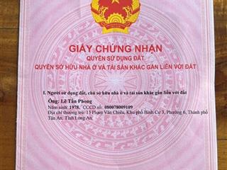 Bán đất thổ 1028m2 đường ql62.  0918 367 ***