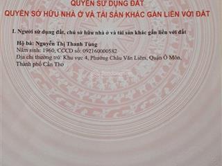 Bán đất quốc lộ 91, 2 tỷ, 175m2 full thổ cư, ô môn, cần thơ, cách ubnd quận 200m