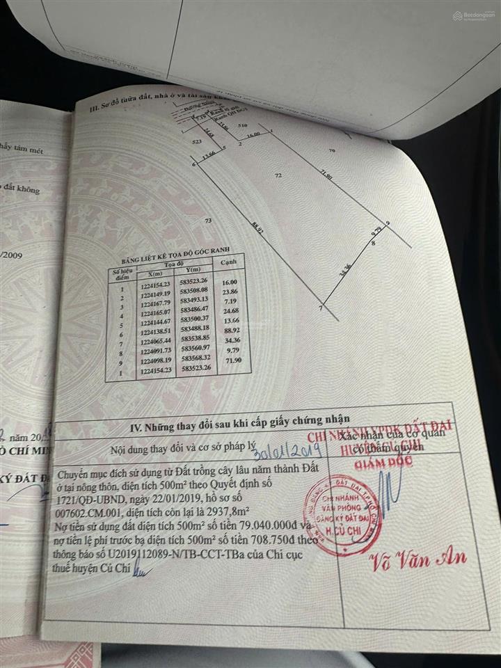 Bán đất 3812.5m2 tại nguyễn thị dòn, nhuận đức, củ chi, giá ưu đãi 14 tỷ vnd