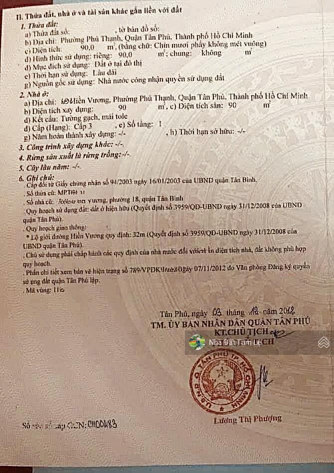 93. mặt tiền hiền vương 90m2  nhà c4 tiện xây mới, vị trí kinh doanh, đầu tư sinh lợi giá 8,3 tỷ