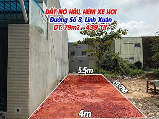 Bán đất hẻm xe hơi 79m2 đường số 8, phường linh xuân, thủ đức  giá 4.39 tỷ