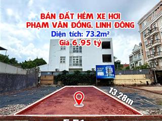 Bán đất hẻm xe hơi đường phạm văn đồng, p. linh đông giá 6.95 tỷ
