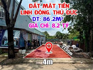 Đất mặt tiền đường số 26, linh đông  đường 8m, dt 86.2m  giá chỉ 8.2 tỷ