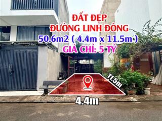 Bán đất đường linh đông, thủ đức  50.6m2  giá 5 tỷ  hẻm xe hơi