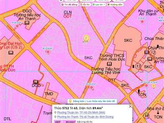 Bán đất mặt tiền an thạnh 57, 2,3 tỷ, 90m2, thuận an, bình dương