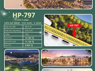 Bán shophouse 90m2 tại vinhomes royal island, 9,8 tỷ, 5pn, 5wc, 3 tầng, mặt tiền 4.5m