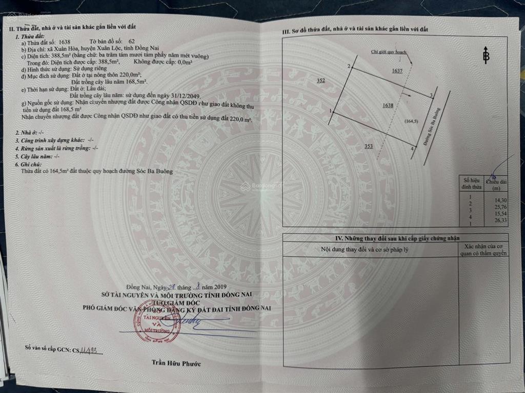 Chính chủ bán gấp 2 miếng đất tại xuân hoà  xuân lộc  đồng nai