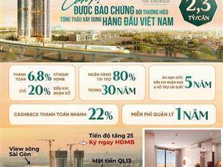 Hàng hiếm tại the emerald 68, 5.6 tỷ, 87,5m2, 3pn, 2wc