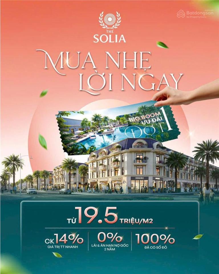 Bán đất nền the solia bến lức sổ đỏ riêng từng nền khu compound dt 87m2 giá 1tỷ790tr. 0788 911 ***