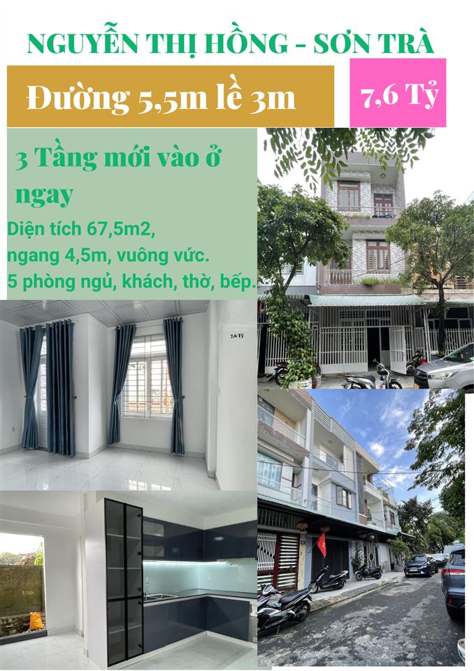 Nhà 3 tầng sơn trà  giá tốt hiếm có chỉ 7.6 tỷ   ở hay cho tây thuê luôn full kín