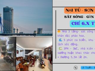 Nhà 3 tầng trung tâm sơn trà sát sông, gần biển  giá 6.xtỷ  gần khán đài pháo hoa